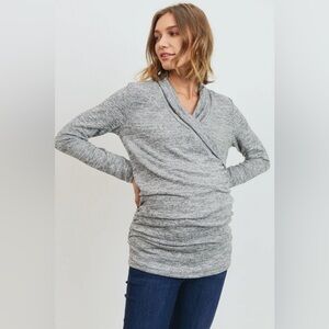 Hello MIZ Heather Gray Turtleneck Sweater